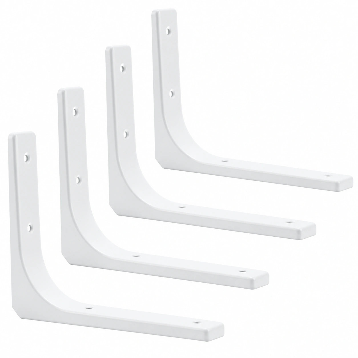 Schwere L-förmige Regalträger 4er Set, 90 Grad Metallwinkel in Weiß, 200x150mm für Küche und Schlafzimmer