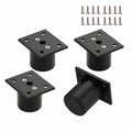 Einstellbare Möbelfüße aus Aluminiumlegierung, 4er-Set, 4 cm, für Tisch, Schrank, Regal und Sofa, inkl. 16 Schrauben, Schwarz