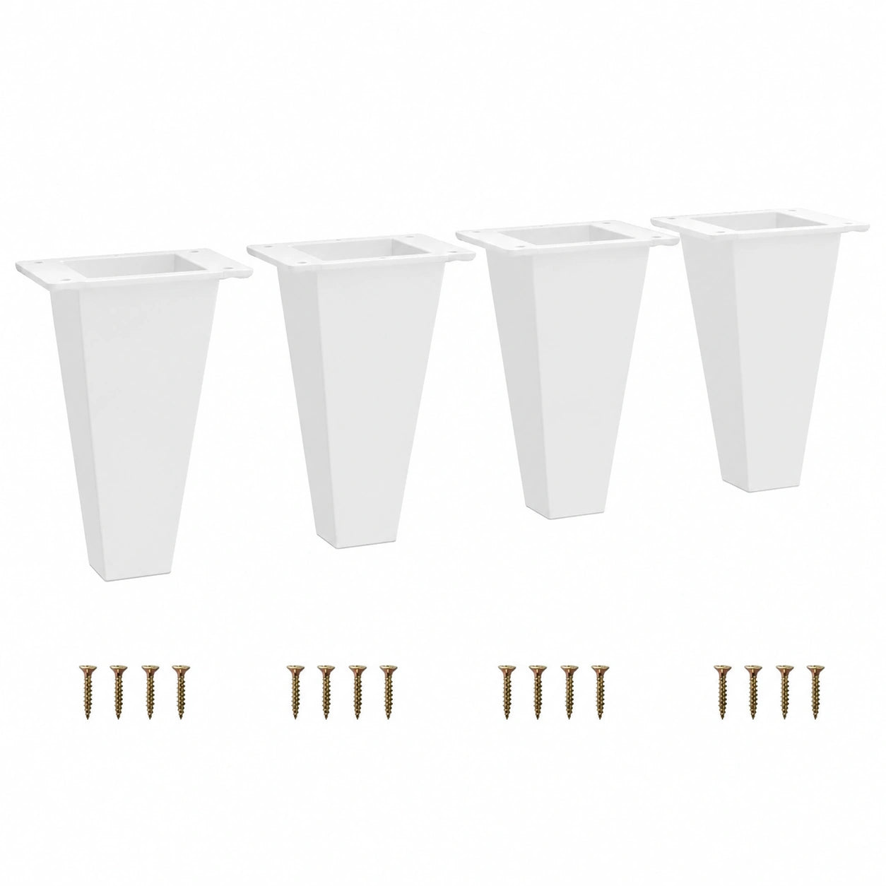 Skandinavische Möbelfüße 4er-Set, 120 mm Höhe, Weiß, ABS-Kunststoff, Inklusive Schrauben