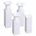Höhenverstellbare Tischbeine aus Aluminiumlegierung, quadratisch, weiß, für Möbel wie Tische, Sofas und Betten (15 cm)