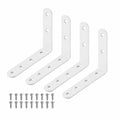 4er Set L-Winkel Schwerlast, 90 Grad, Weiß, Stabil und Modern, mit Schrauben für Regale und Möbel