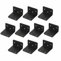 QUARKZMAN 10er Set Z-Halterungen Metallwinkel für Möbelregal Pavillon, 8x6x5 cm, Schwarz