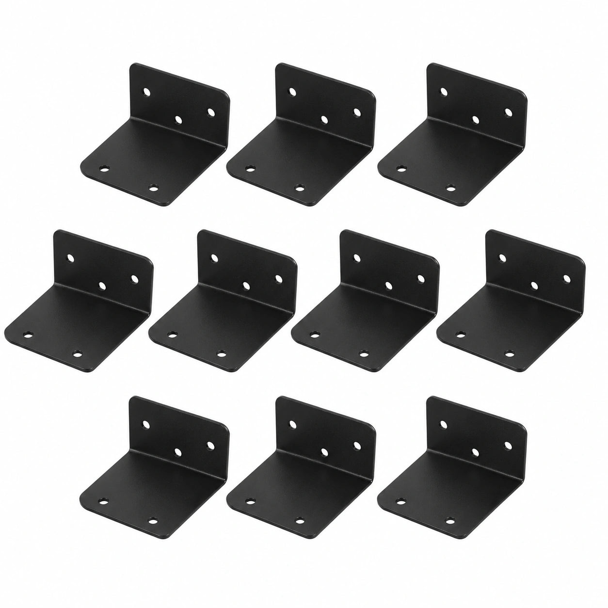 QUARKZMAN 10er Set Z-Halterungen Metallwinkel für Möbelregal Pavillon, 8x6x5 cm, Schwarz