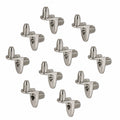 Gedotec Regalbodenhalter 10er-Set | Stahl vernickelt | Regalstifte für Küchenschränke und Möbel | Ø 5 mm Bohrloch