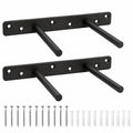 QWORK® 2er Set Unsichtbare Regalträger aus Gusseisen - 150mm Schwerlast Schwimmende Halterungen für Wanddekoration und Möbel