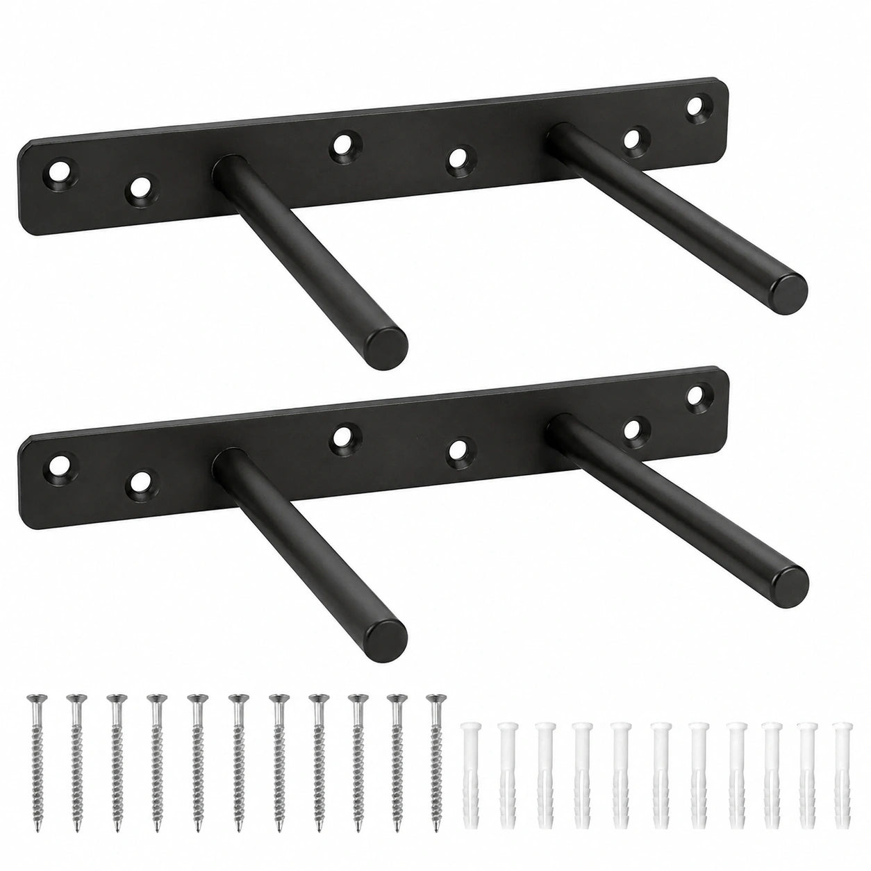 QWORK® 2er Set Unsichtbare Regalträger aus Gusseisen - 150mm Schwerlast Schwimmende Halterungen für Wanddekoration und Möbel