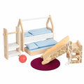 Kinderzimmer Puppenhausmöbel aus Holz, Set für Puppenhäuser, ab 3 Jahren