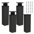 4er-Set Höhenverstellbare Möbelfüße aus Aluminiumlegierung, Schwarz, 15 cm, für Schränke, Tische und DIY-Projekte
