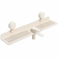 Badezimmerregal mit Saugnapf, Großzügiges Waschbeckenregal ohne Bohren, Wandregal für Küche und Schlafzimmer, Weiß, 50CM