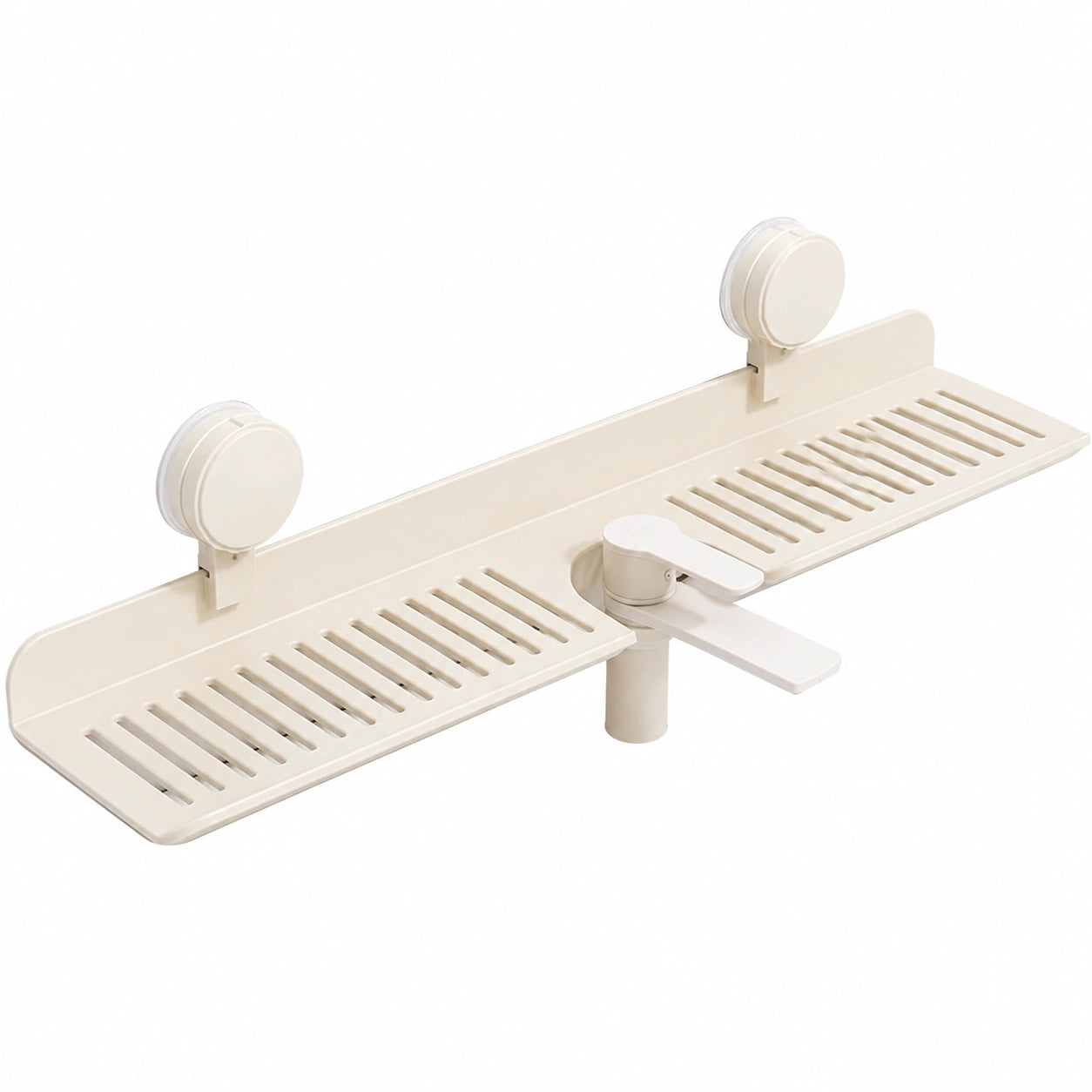 Badezimmerregal mit Saugnapf, Großzügiges Waschbeckenregal ohne Bohren, Wandregal für Küche und Schlafzimmer, Weiß, 50CM