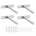 QWORK® Unsichtbare Regalhalterungen 4er Set 100mm inkl. Schrauben & Dübel