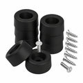LouMaxx Möbelbeine Set 8 Stück Ø 20mm, Höhe 10mm - Robuste Kunststofffüße für Kommoden, Schränke und Regale, inklusive Abstandshalter und Schrauben, Hergestellt in der EU