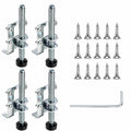 Einstellbare 4er-Set Möbelbeine aus Edelstahl für Schränke und Werkbank, Schwerlast-Nivellierer, 75mm Höhenverstellbar, M10
