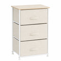 Relaxdays Regal mit 3 Stoffschubladen, vielseitige Aufbewahrungseinheit aus Metall und Holz, 73x45x30 cm, beige