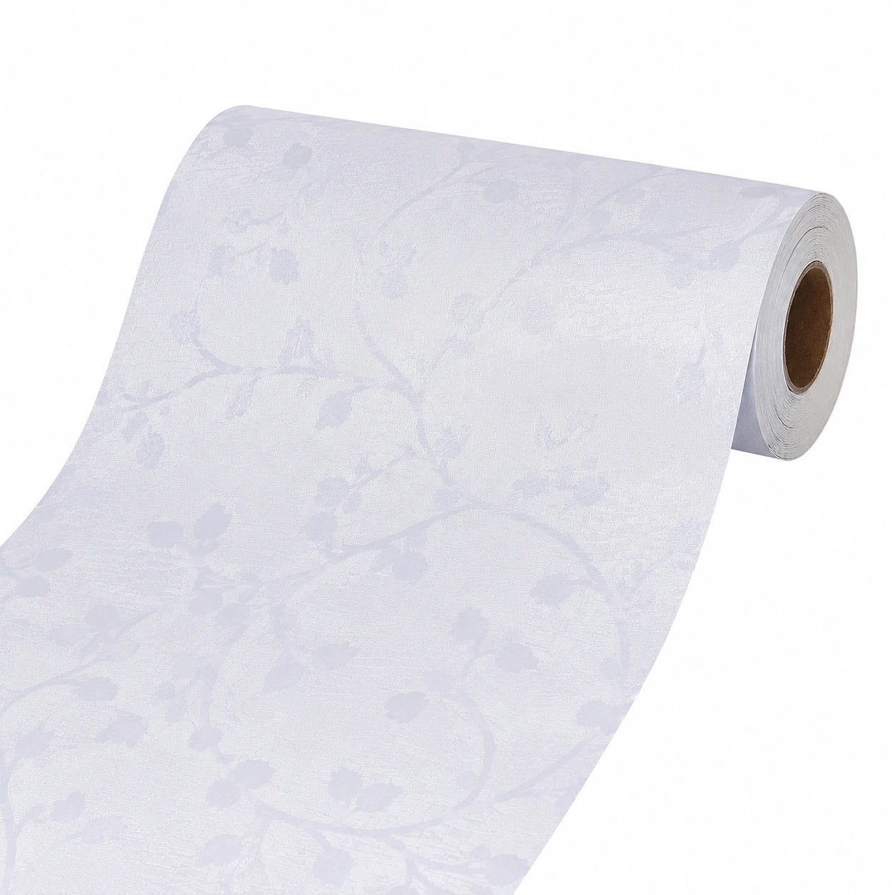 VaryPaper Selbstklebende Tapete Weiß mit Blumendesign 40x200cm für Wohnzimmer & Schlafzimmer