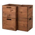 Holzkörbe Set für Kallax – Ideal zur Aufbewahrung von Schulutensilien und Spielzeug, 4 Stück, 37,5x32x32,5cm, Braun